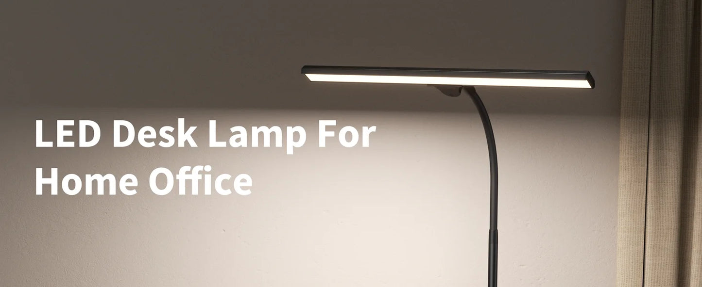 LED Desk Lamps for Home Office Tall Desk Light with Base Flexible Gosseneck Adjustable Height 5-Level Dimmable Brightness